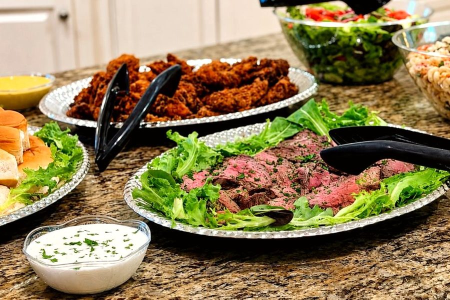 A catering spread